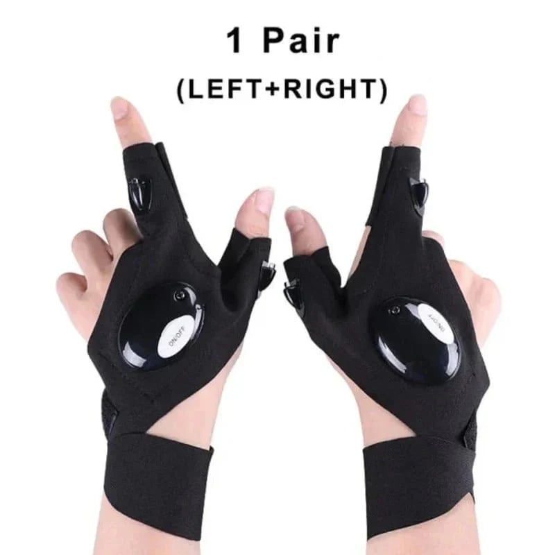 š„Last Day 49% OFF - LED Flashlight Waterproof Gloves - Practical Durable Fingerless Gloves