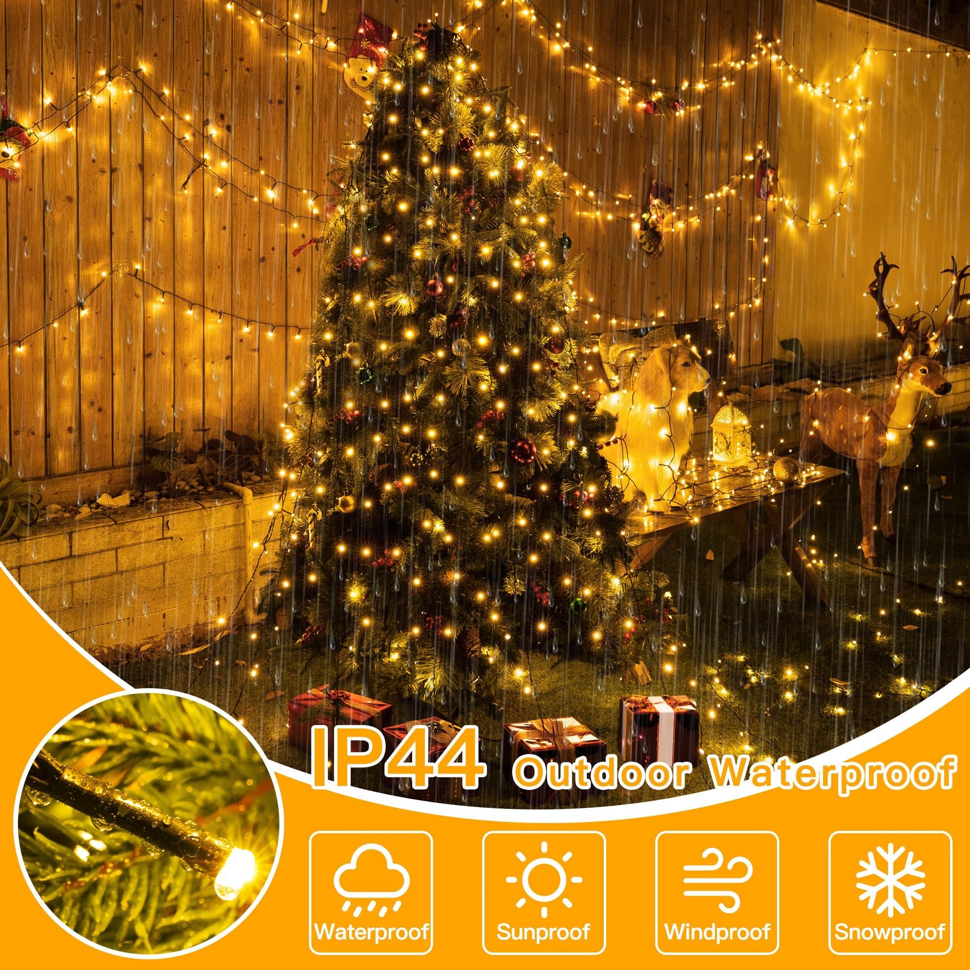 🎄Last Day 49% OFF - 🔥Christmas Tree Waterfall Lights with Ring
