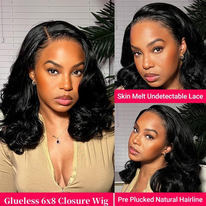 🔥Final 3 Hours: 70%OFF🔥 Glueless Body Wave Wig | 6×8 Lace, Pre-Cut & Ready to Wear