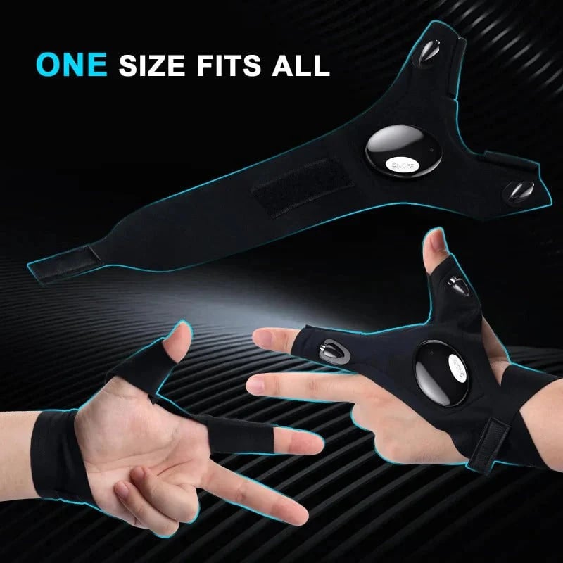 🔥Last Day 49% OFF - LED Flashlight Waterproof Gloves - Practical Durable Fingerless Gloves
