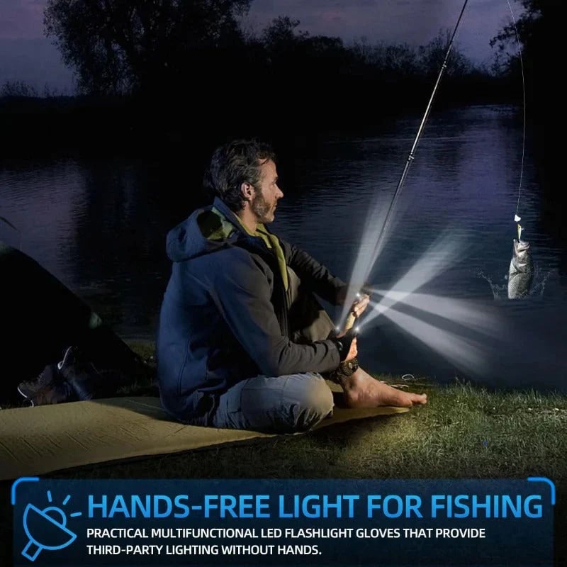 🔥Last Day 49% OFF - LED Flashlight Waterproof Gloves - Practical Durable Fingerless Gloves