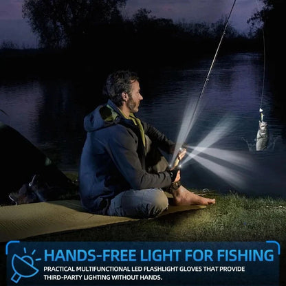 🔥Last Day 49% OFF - LED Flashlight Waterproof Gloves - Practical Durable Fingerless Gloves