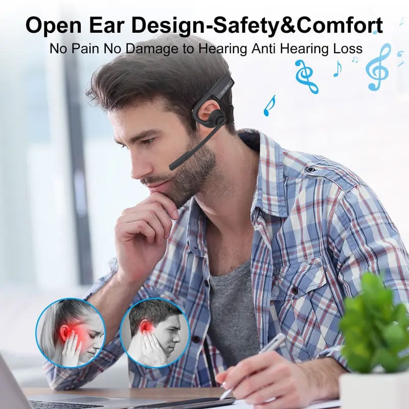 (🎁Last Day 49% OFF)🔥Open Air Conduction Wireless Bluetooth Translation Headset with Microphone