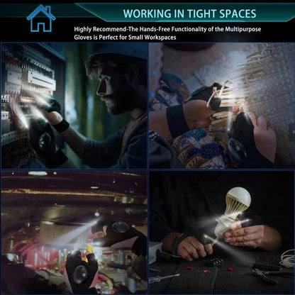 🔥Last Day 49% OFF - LED Flashlight Waterproof Gloves - Practical Durable Fingerless Gloves